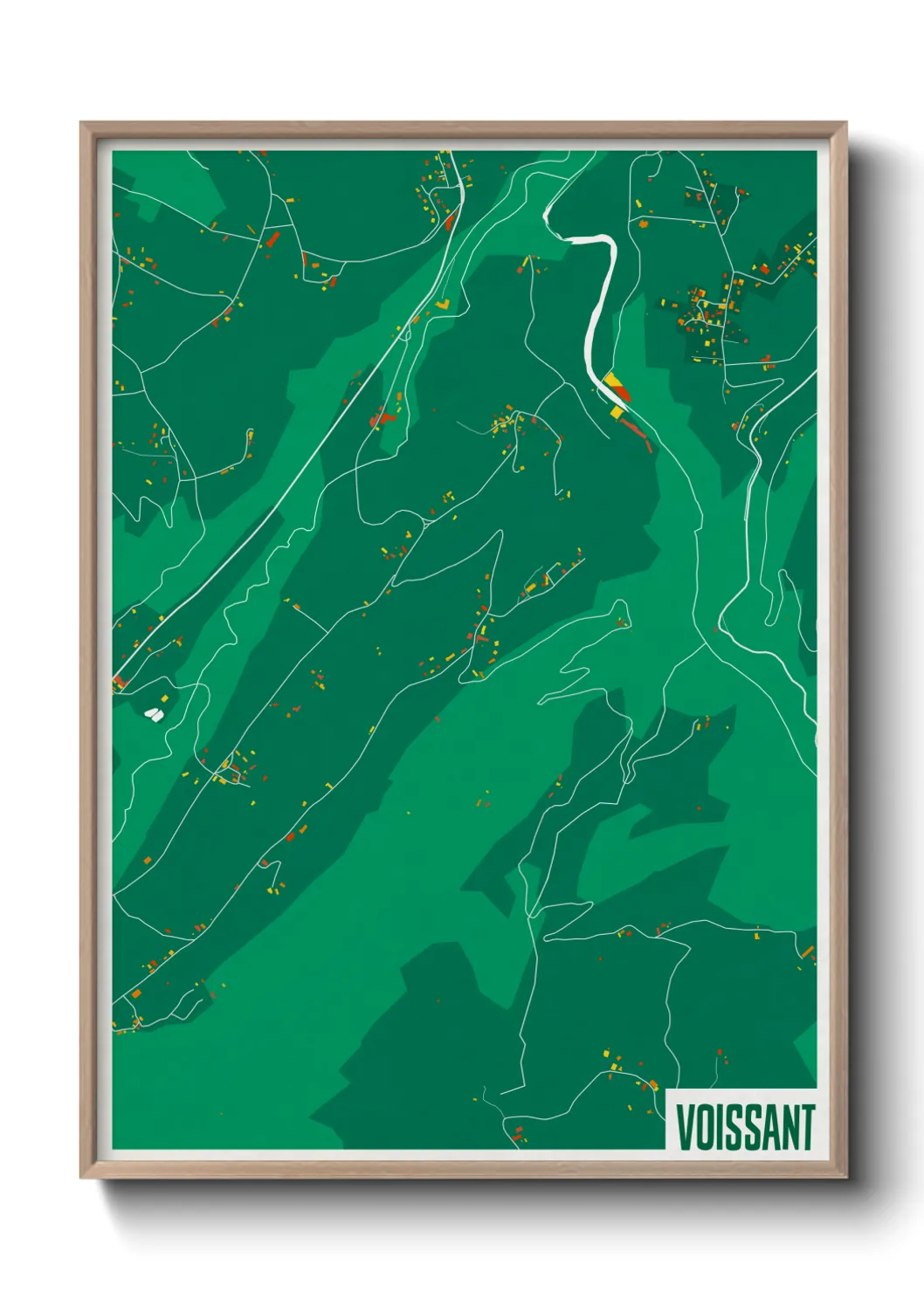 Une affiche de carte sur Voissant