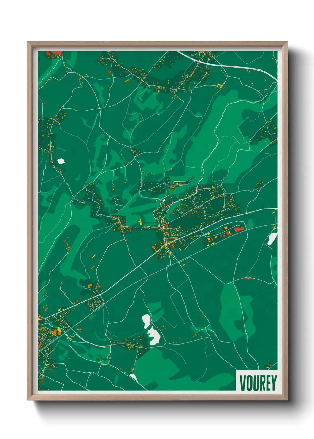 Une affiche de carte sur Vourey