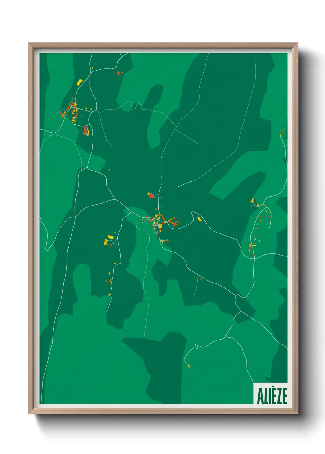 Une affiche de carte sur Alièze