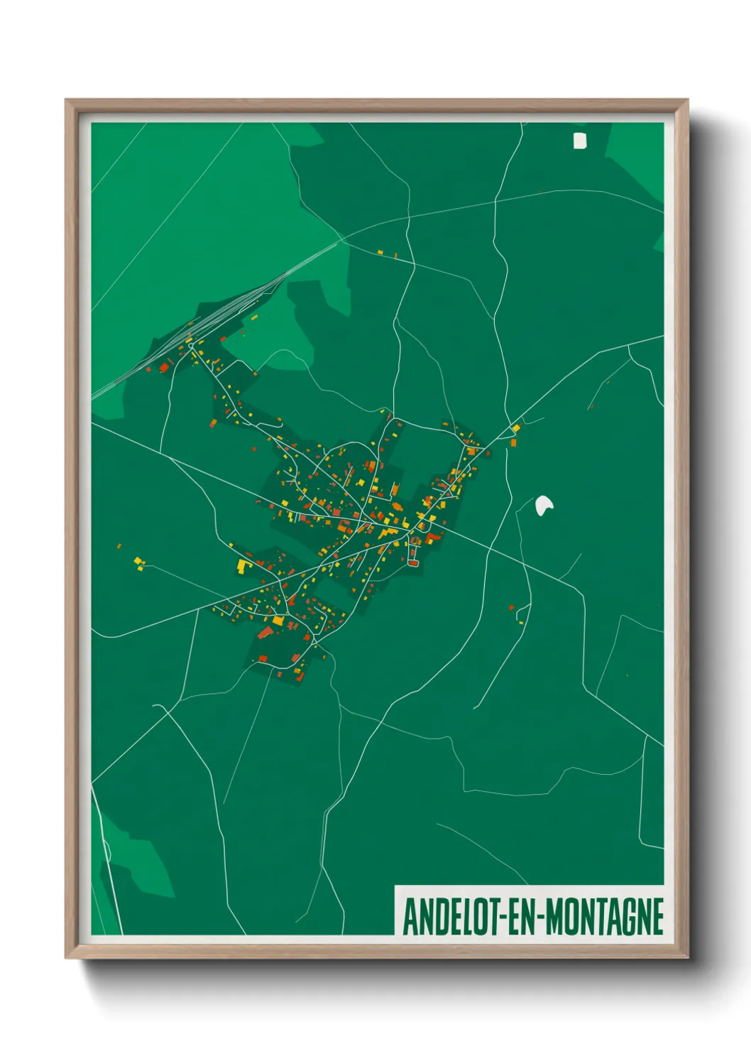 Une affiche de carte sur Andelot-en-Montagne