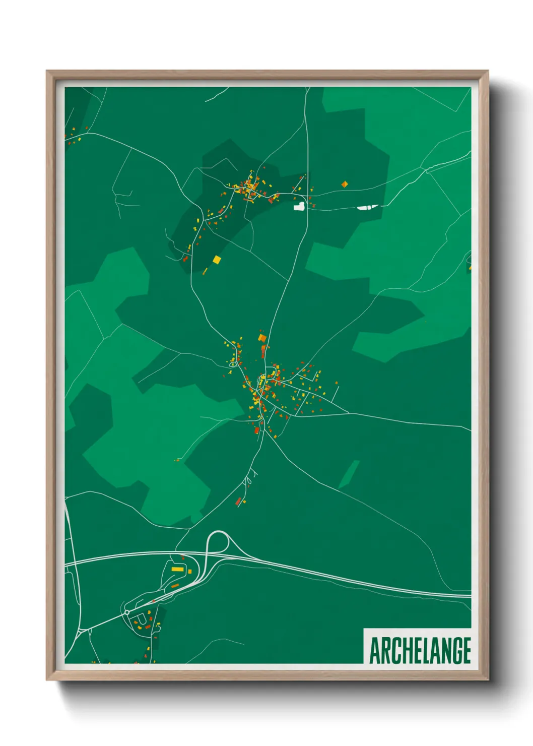 Une affiche de carte sur Archelange