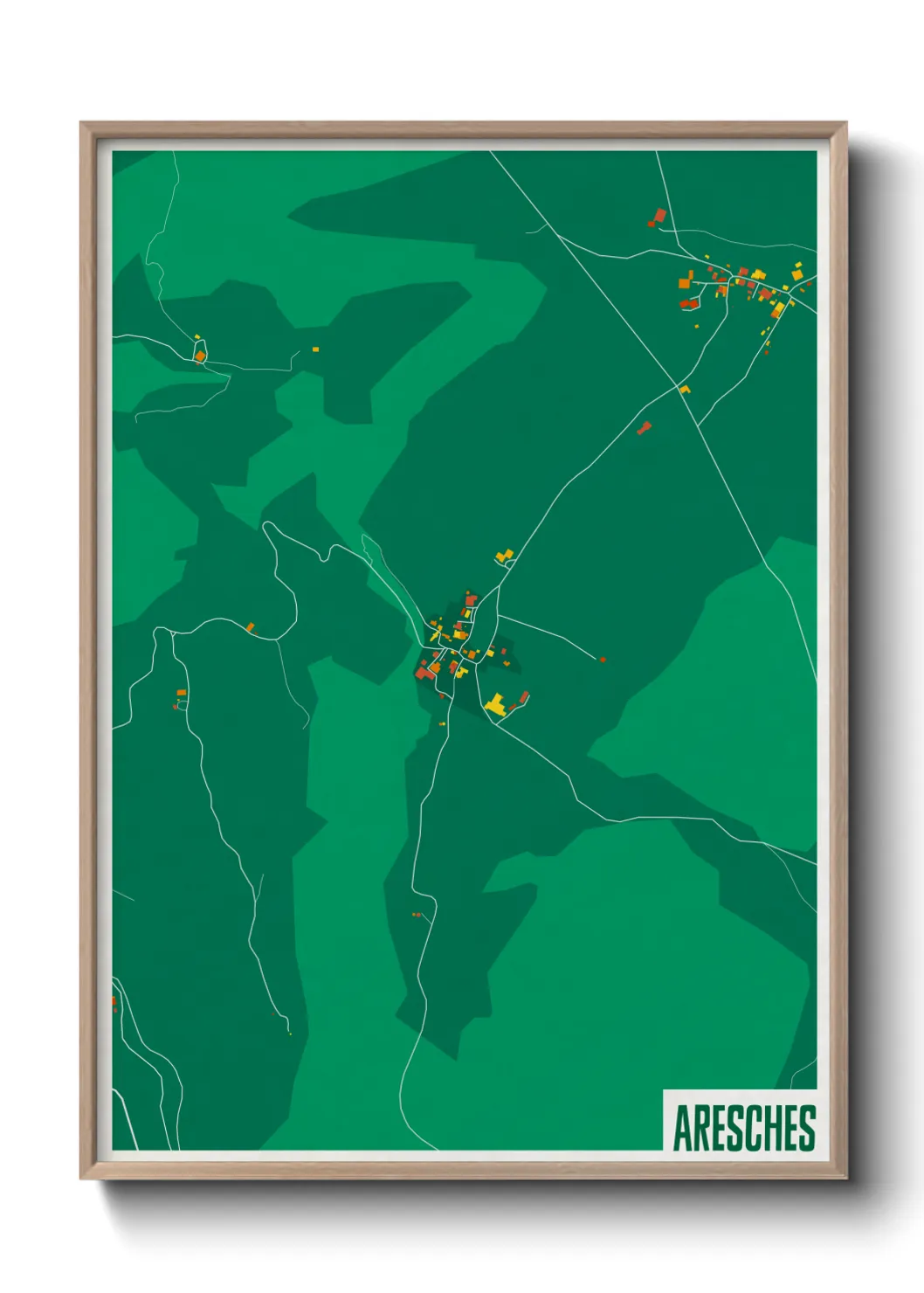 Une affiche de carte sur Aresches