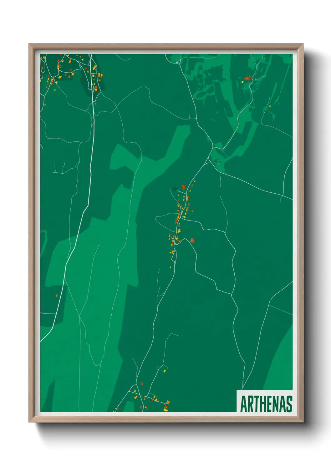 Une affiche de carte sur Arthenas