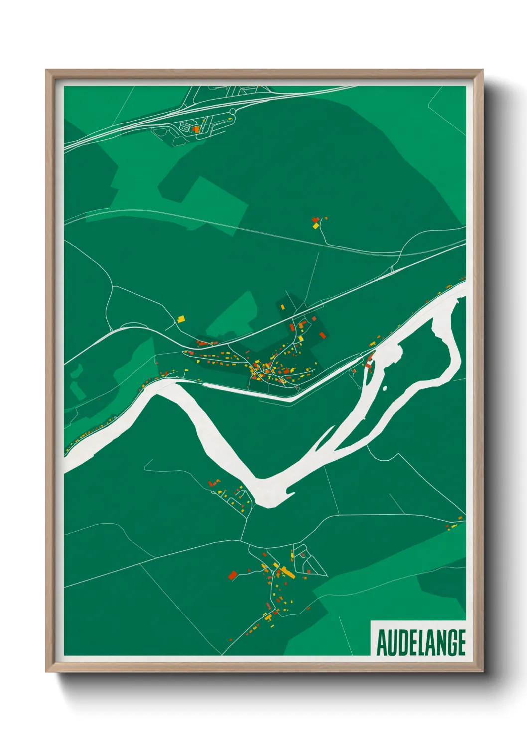 Une affiche de carte sur Audelange