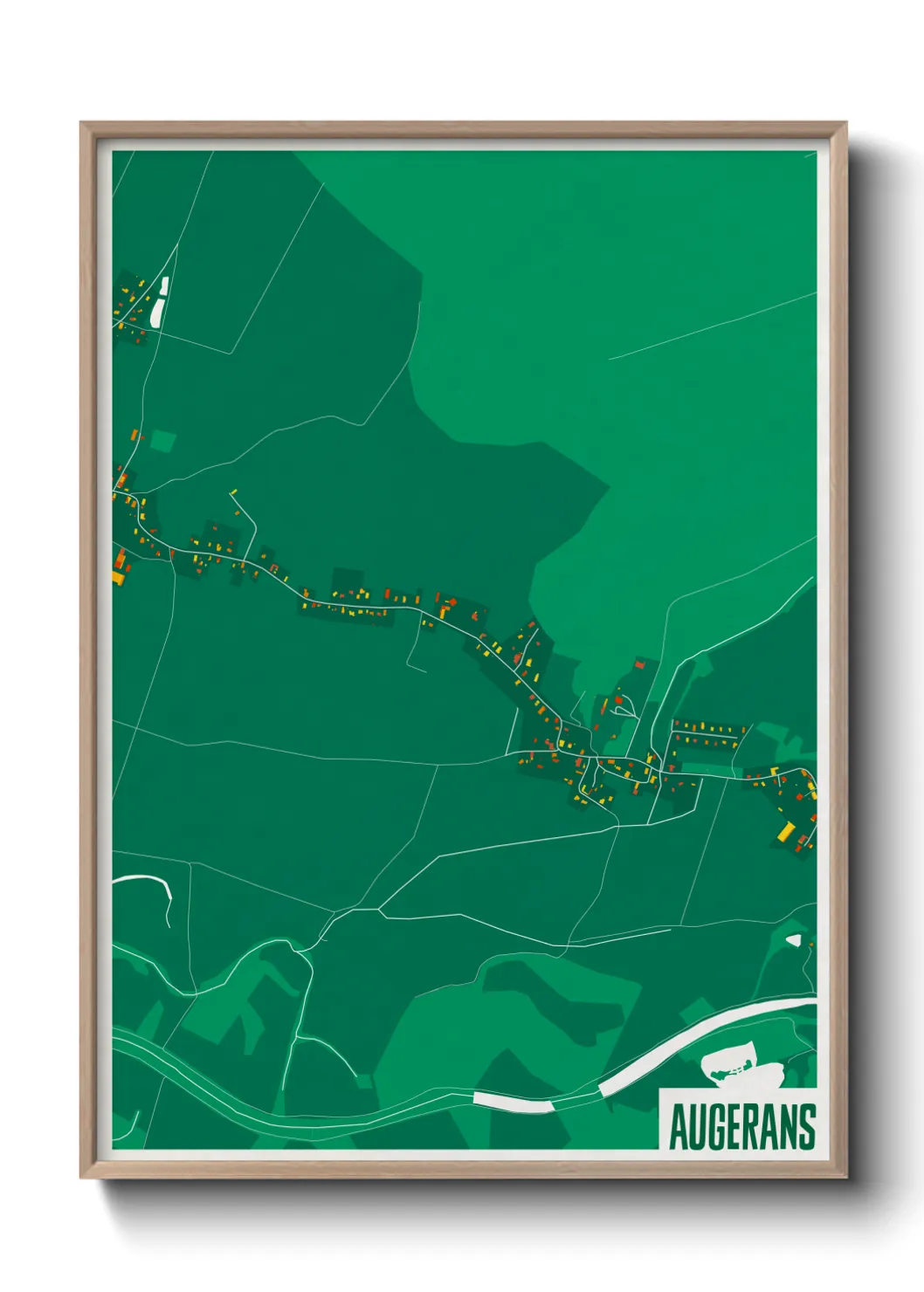 Une affiche de carte sur Augerans