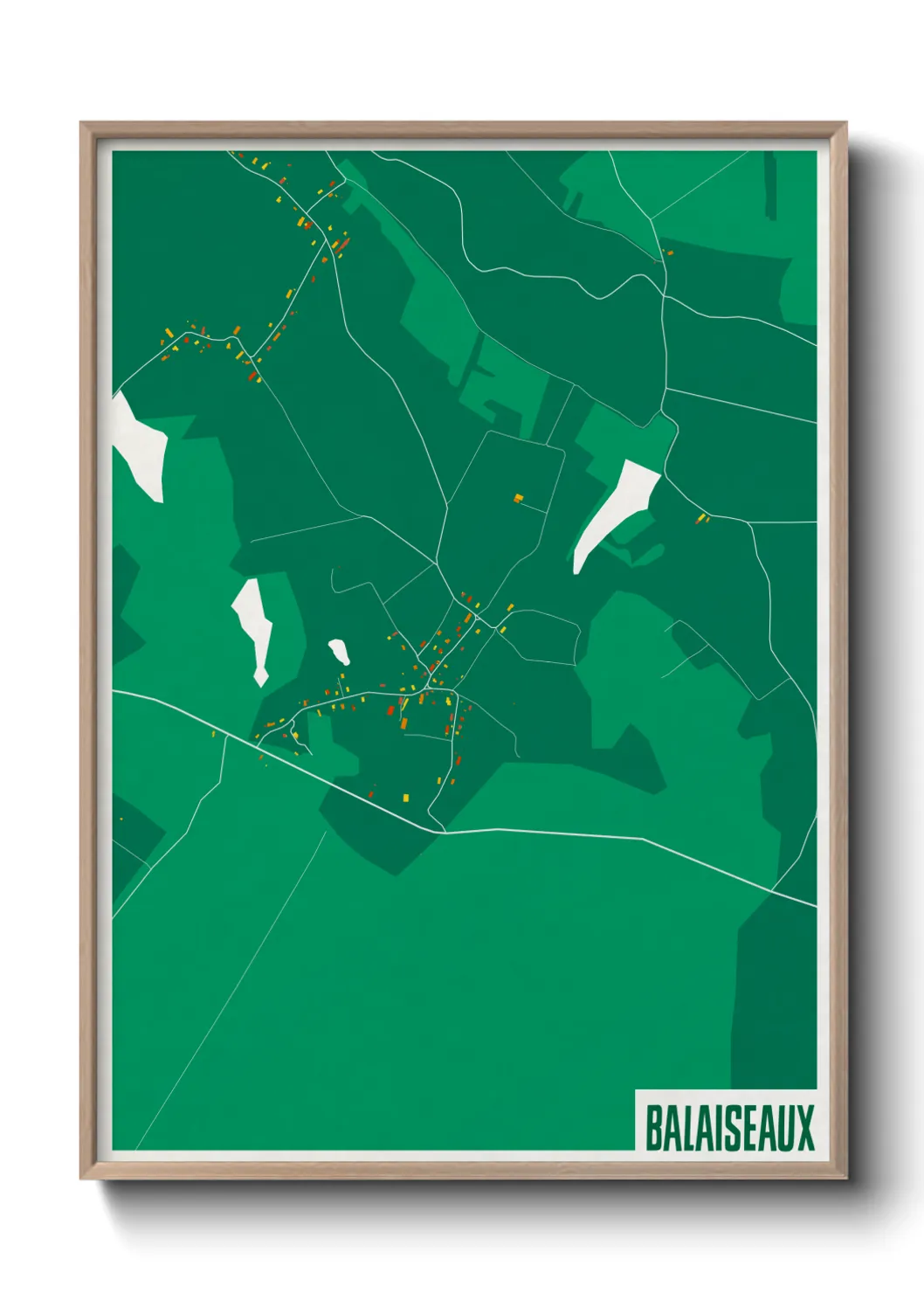 Une affiche de carte sur Balaiseaux