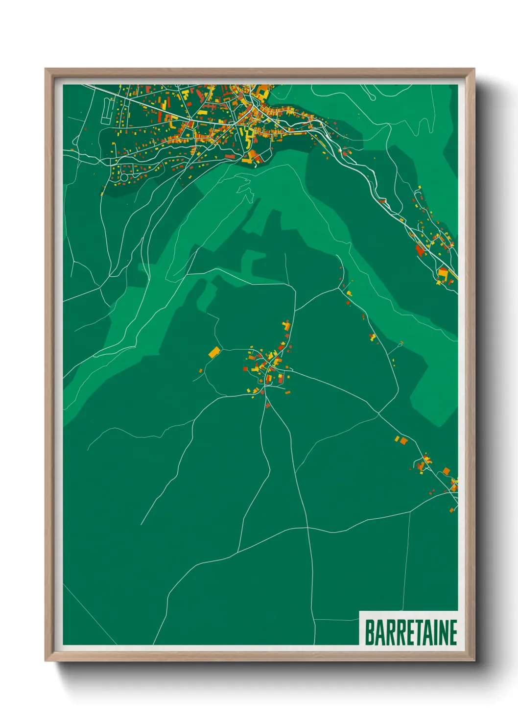 Une affiche de carte sur Barretaine