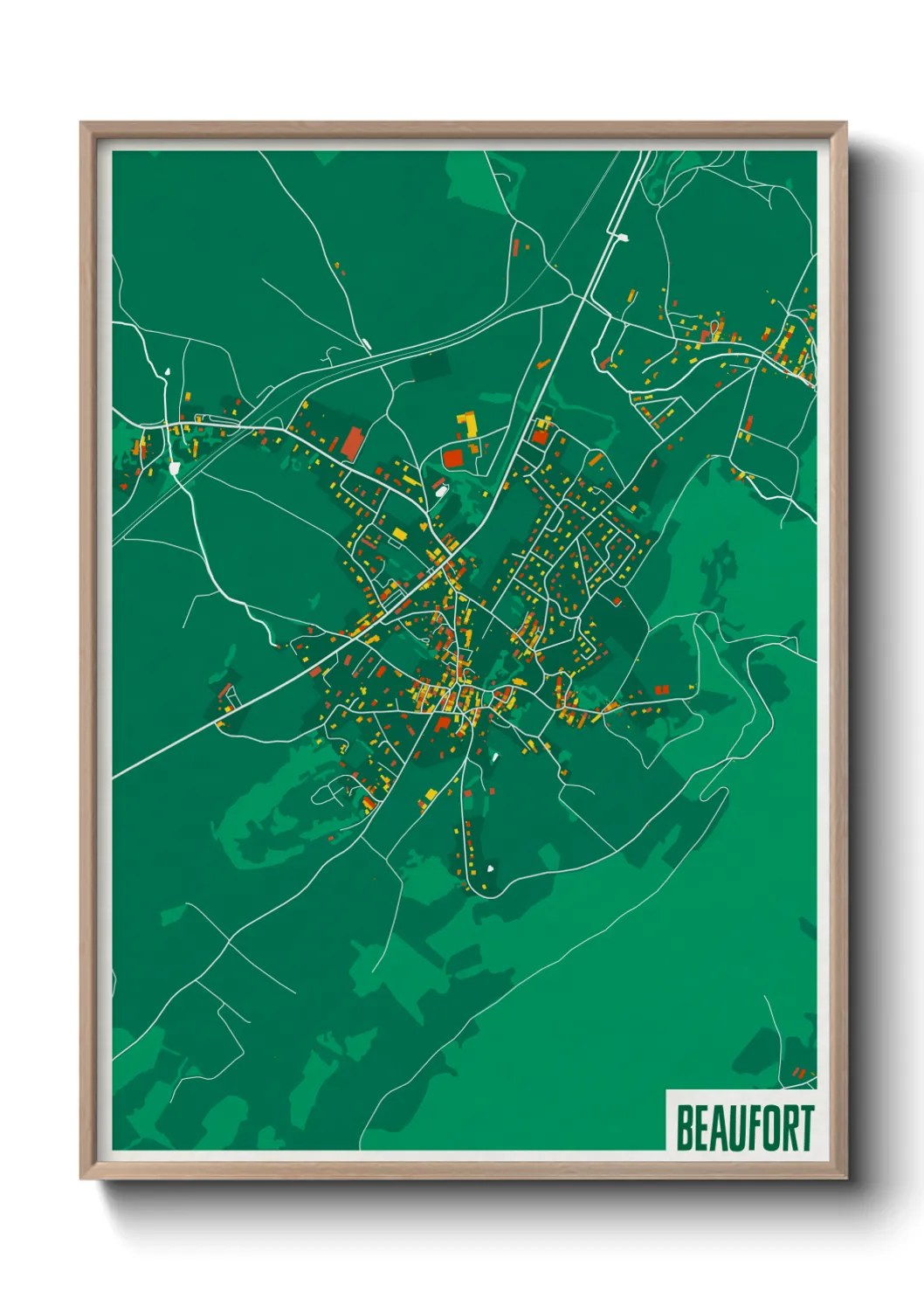 Une affiche de carte sur Beaufort