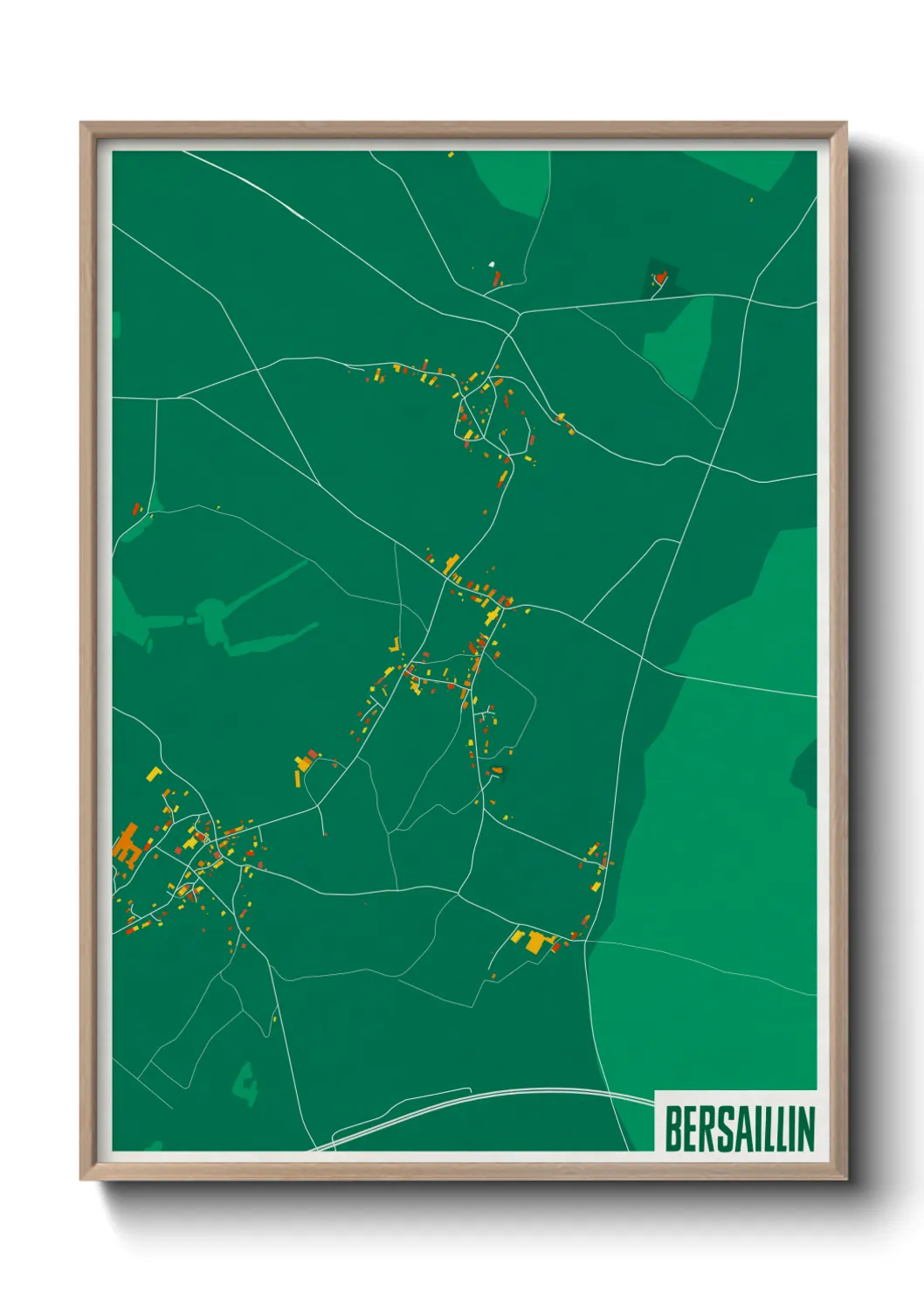 Une affiche de carte sur Bersaillin