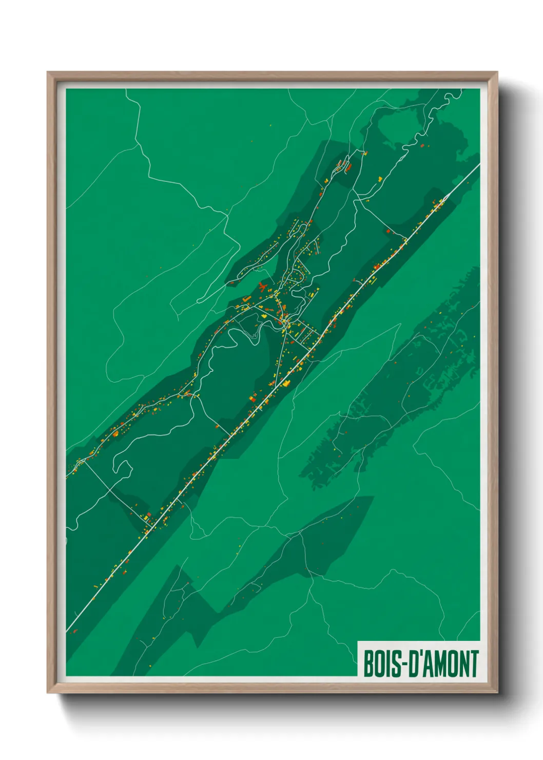 Une affiche de carte sur Bois-d'Amont