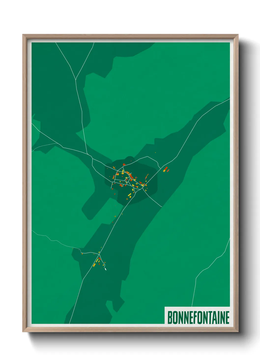 Une affiche de carte sur Bonnefontaine