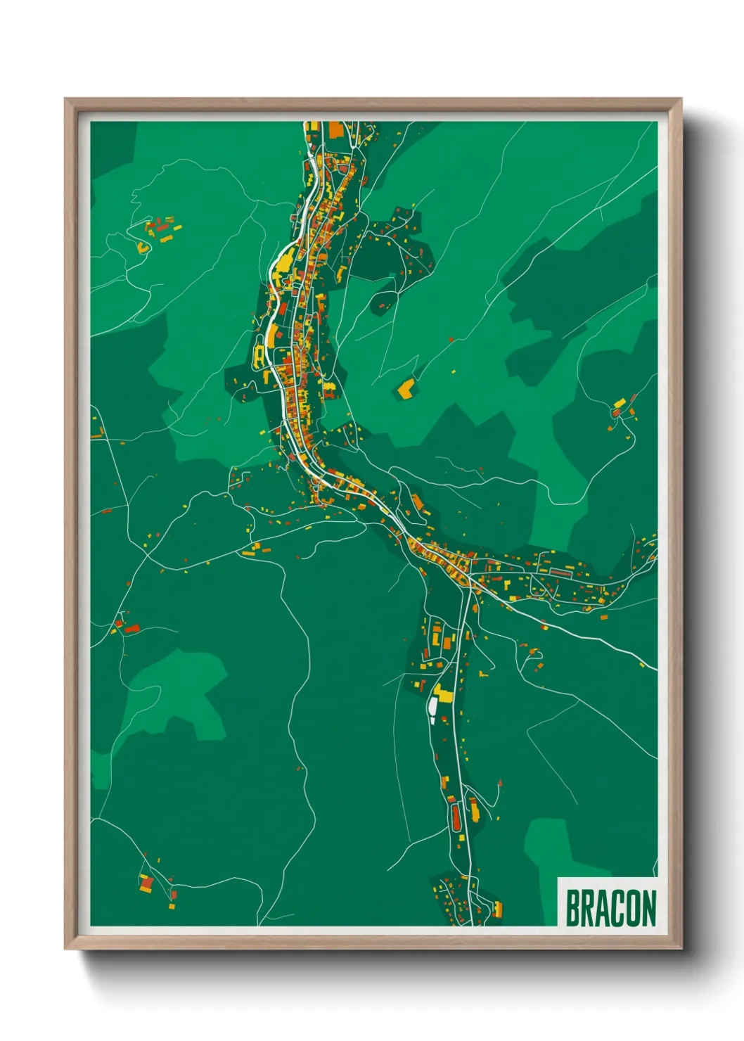 Une affiche de carte sur Bracon
