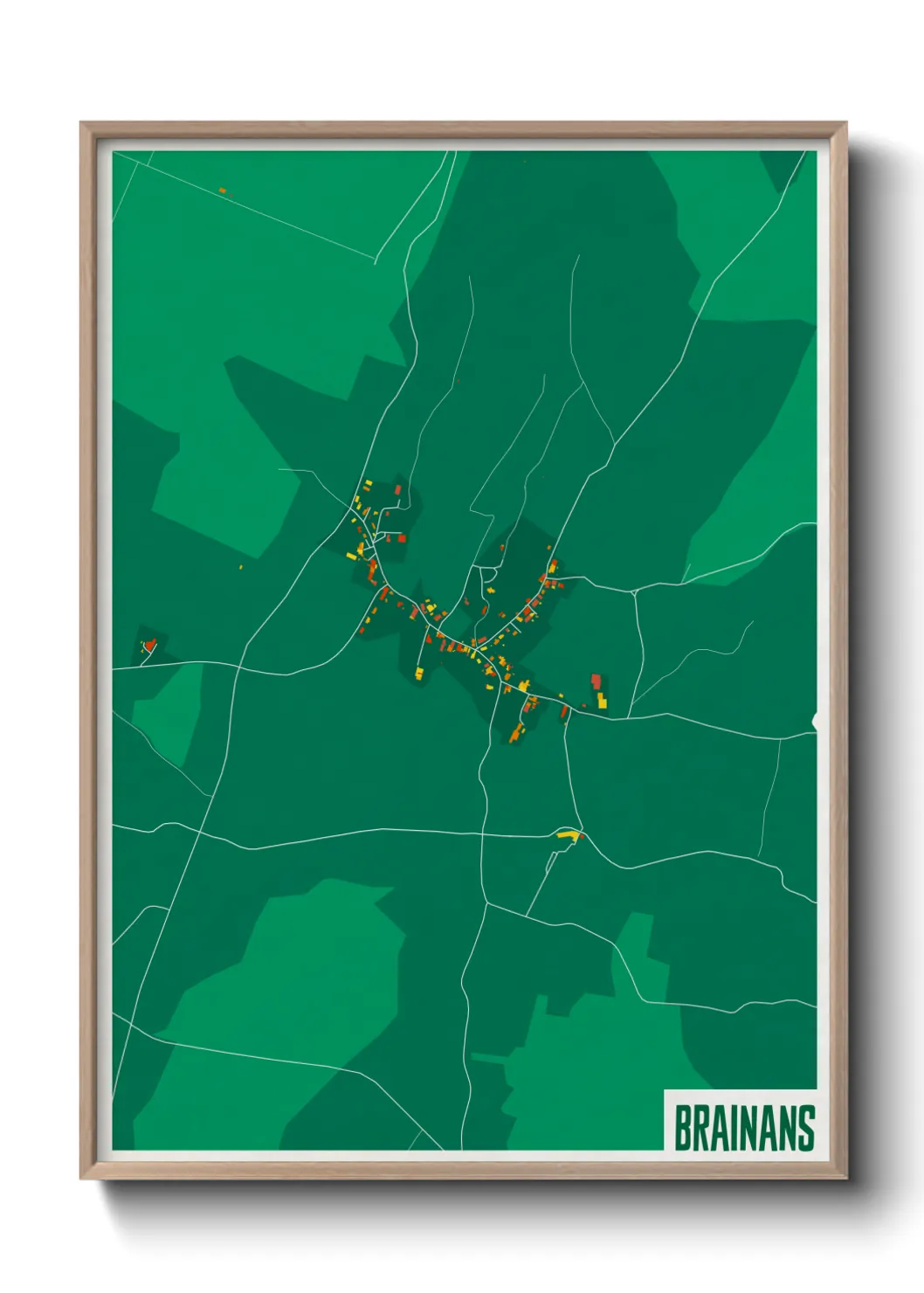 Une affiche de carte sur Brainans