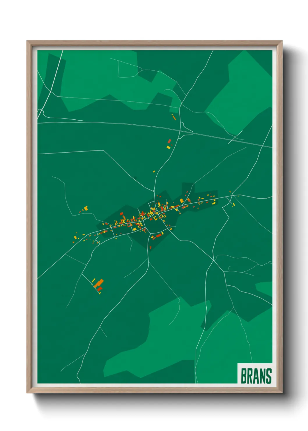 Une affiche de carte sur Brans