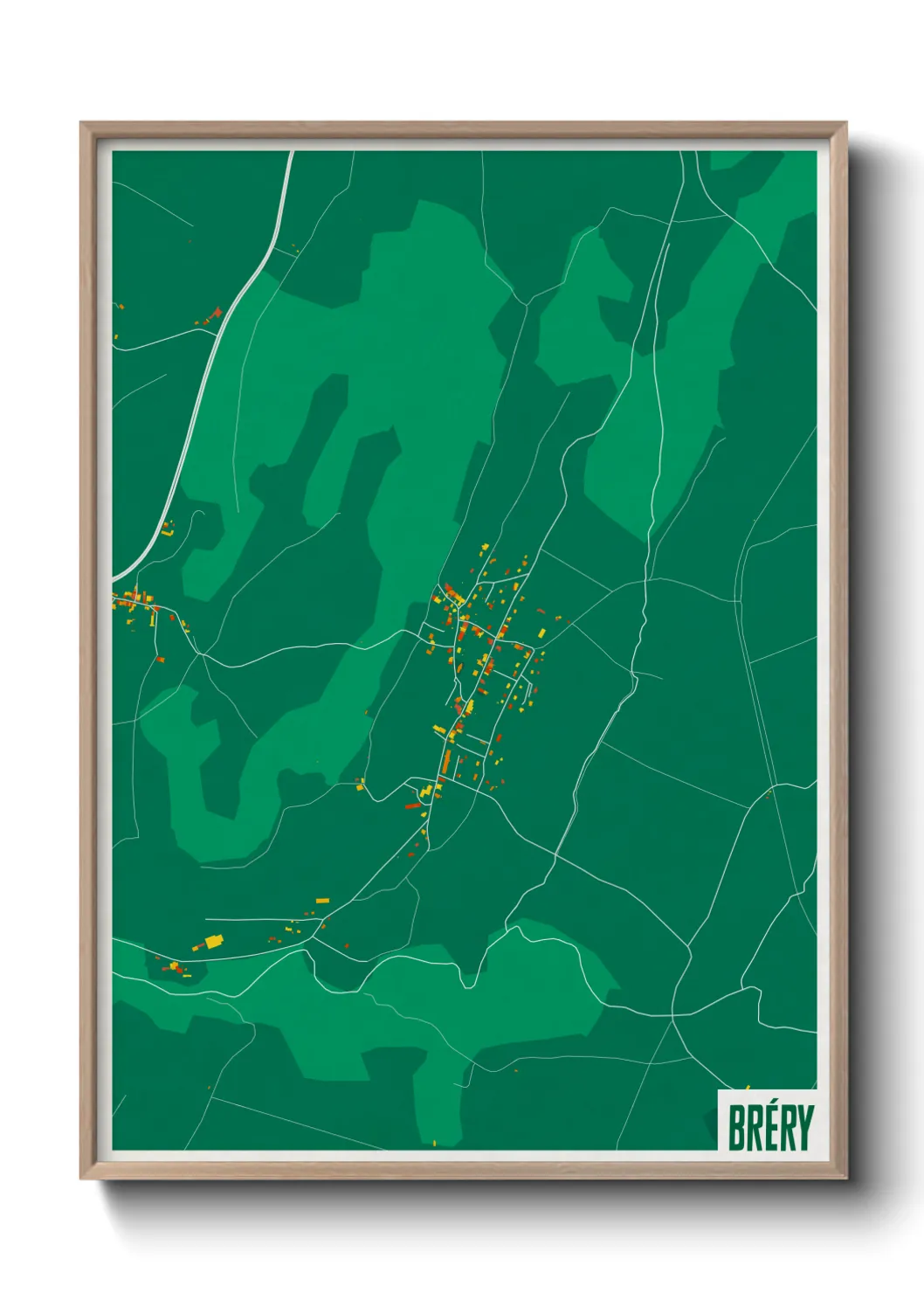 Une affiche de carte sur Bréry