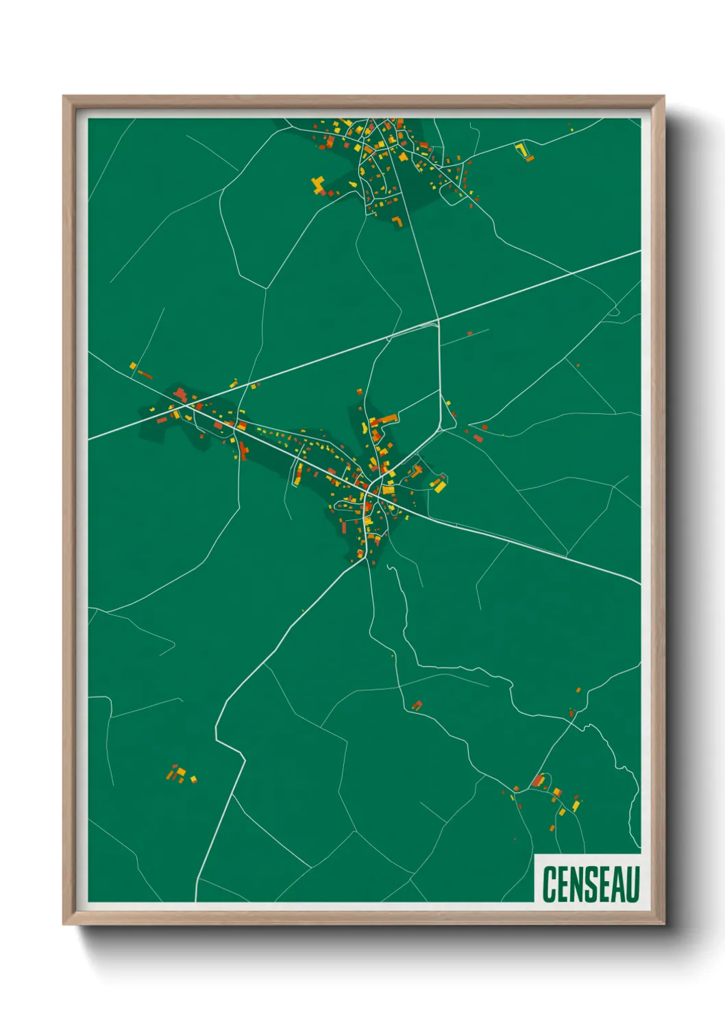 Une affiche de carte sur Censeau