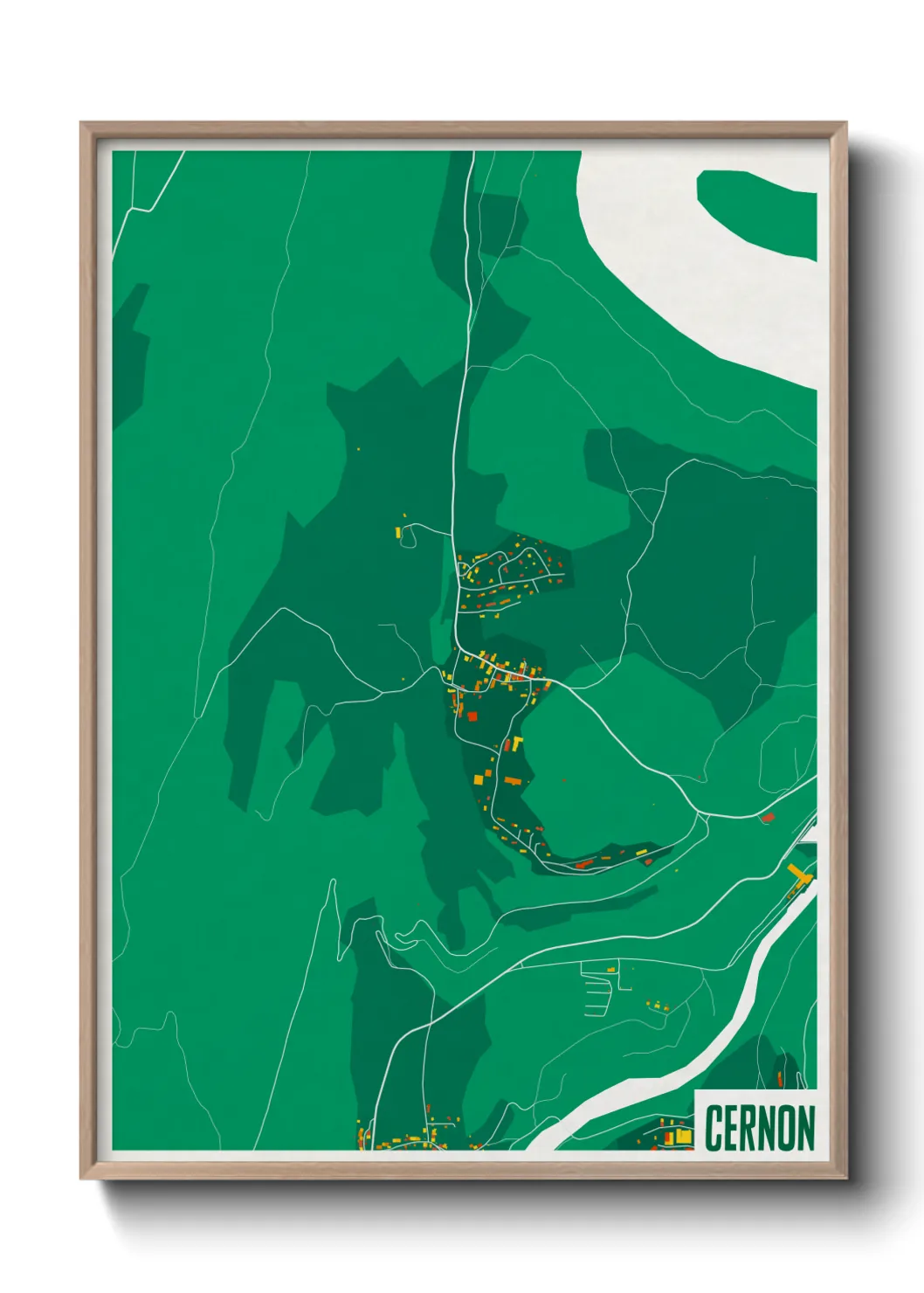 Une affiche de carte sur Cernon