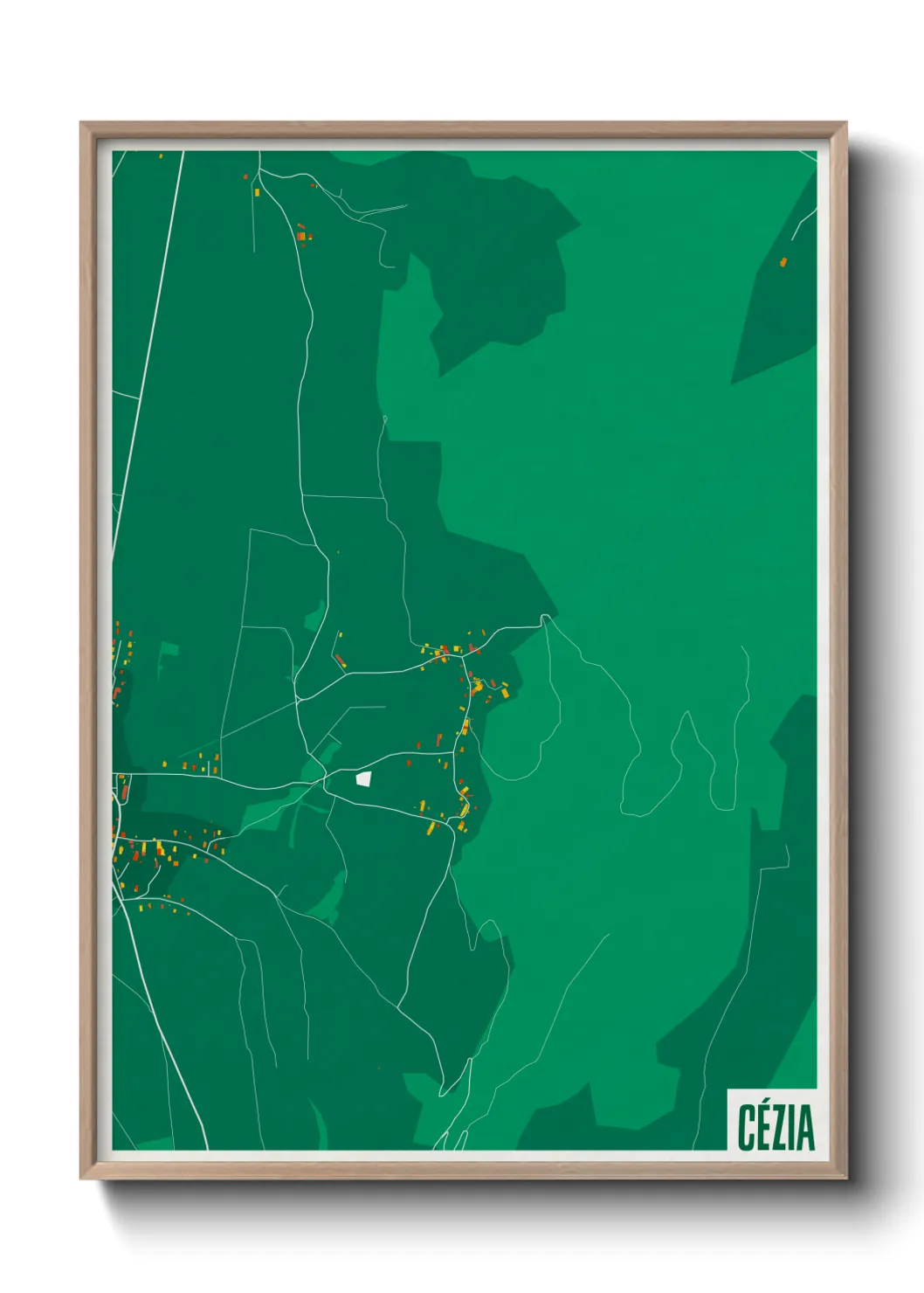 Une affiche de carte sur Cézia