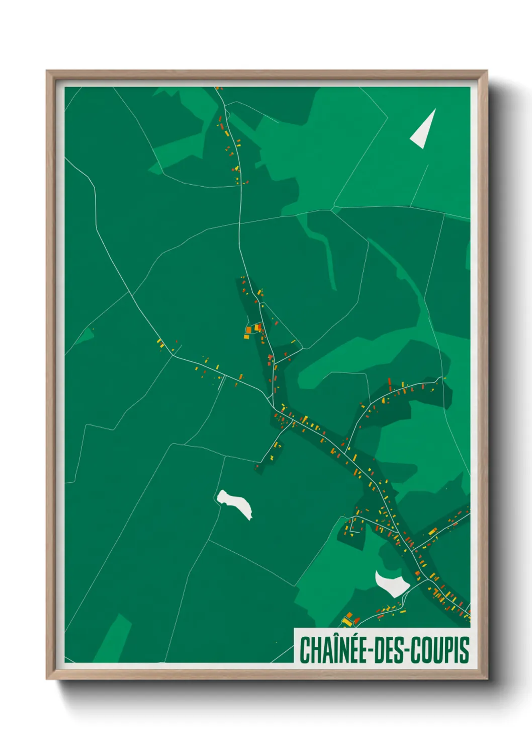 Une affiche de carte sur Chaînée-des-Coupis