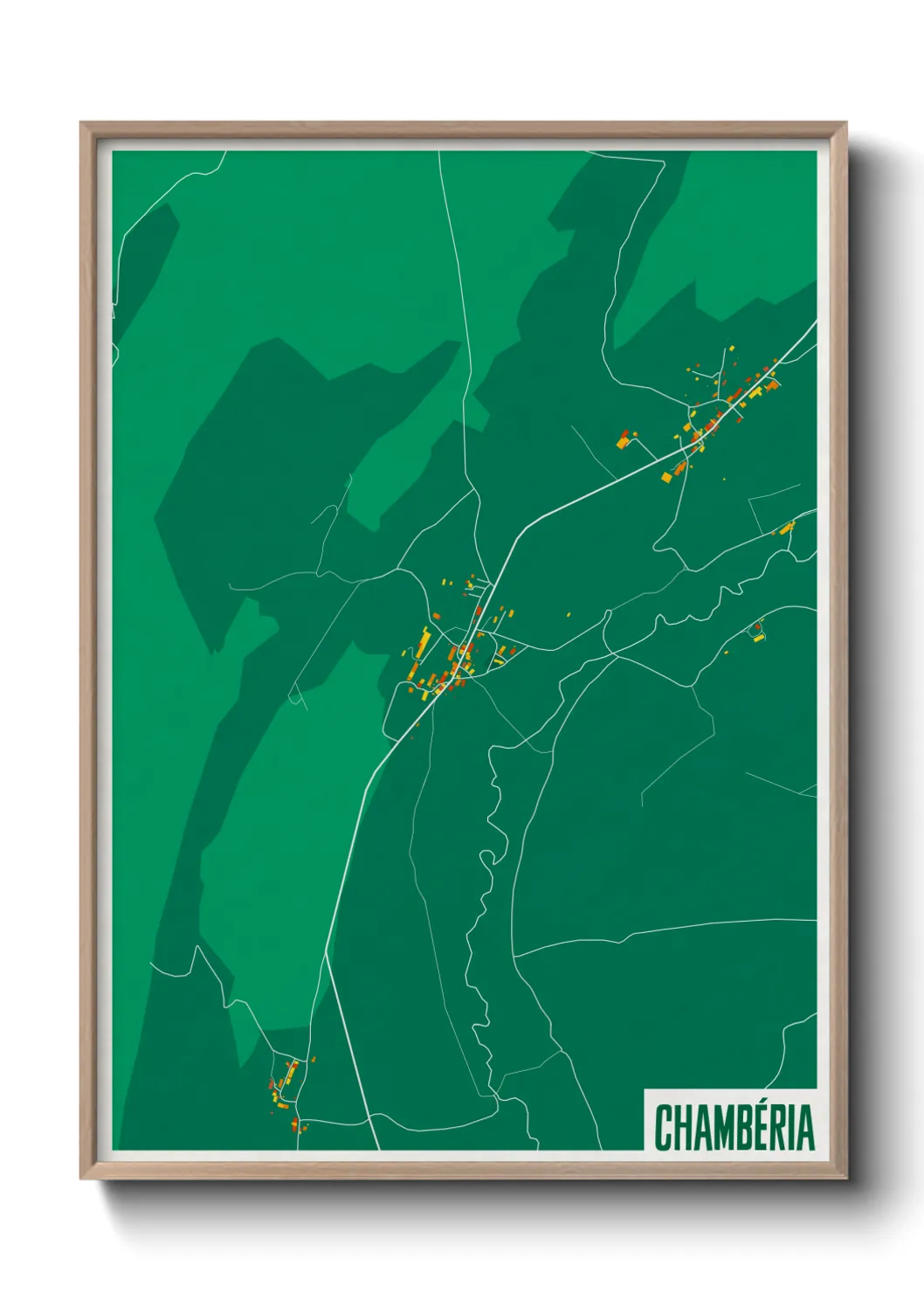 Une affiche de carte sur Chambéria