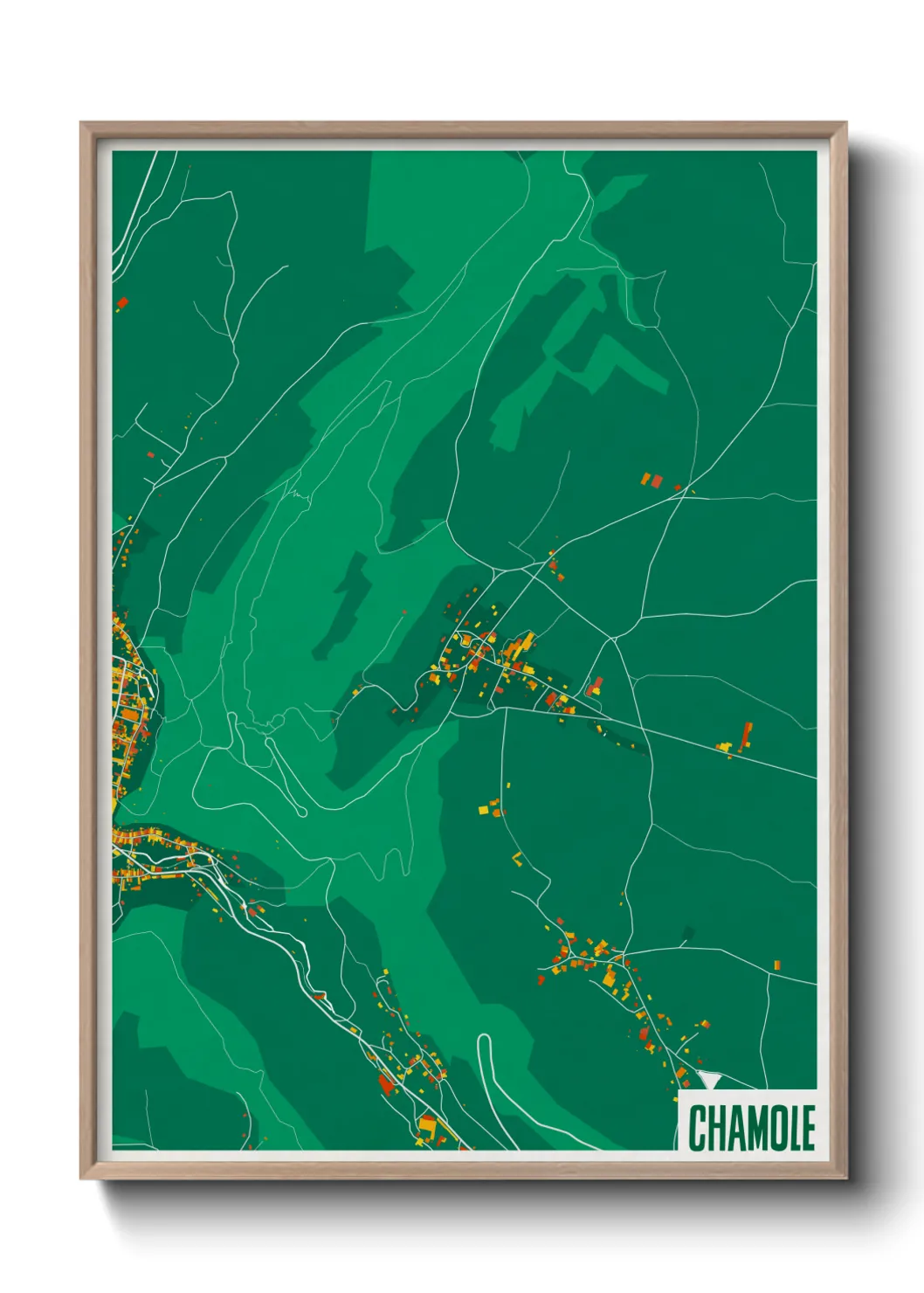 Une affiche de carte sur Chamole