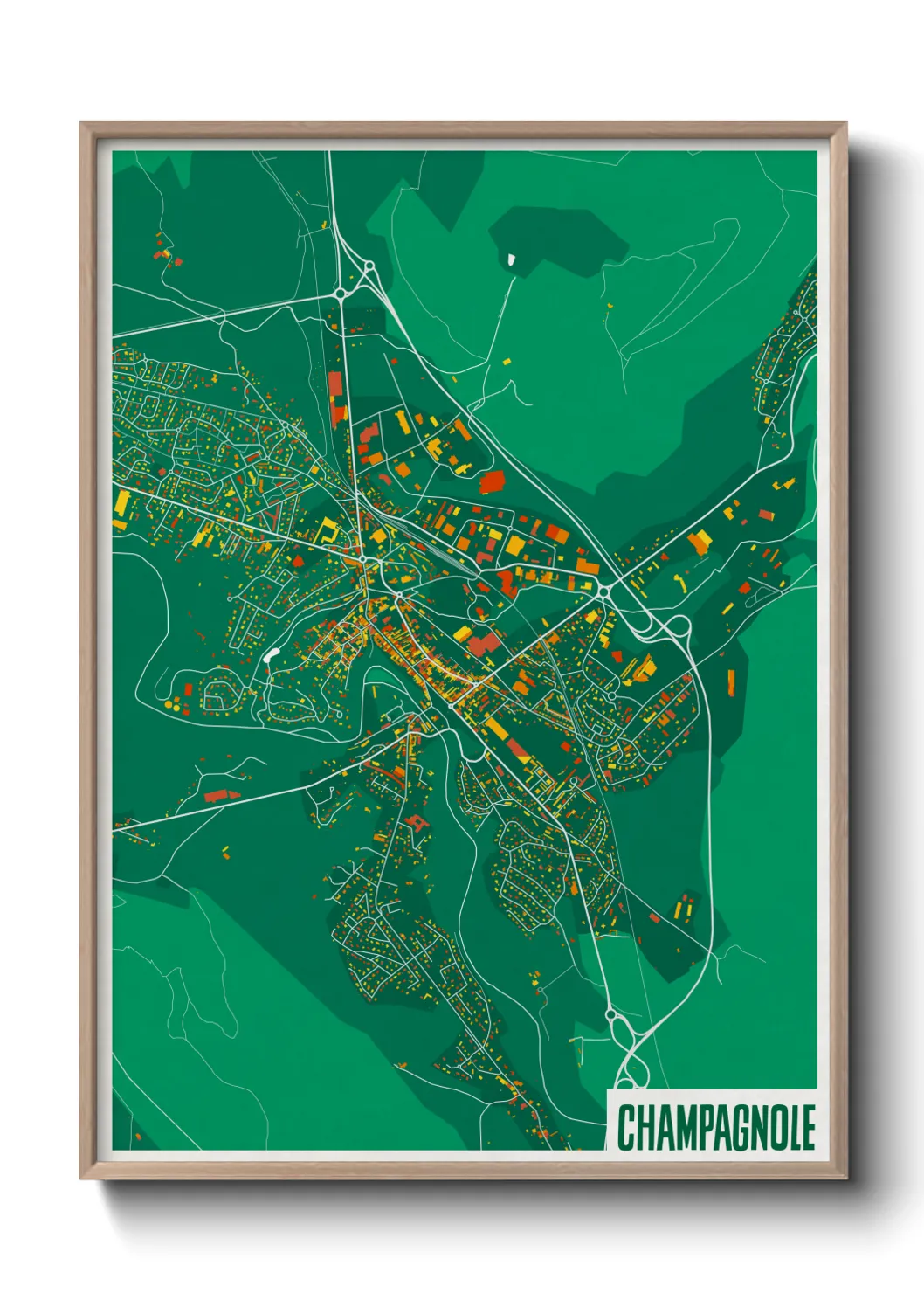 Une affiche de carte sur Champagnole