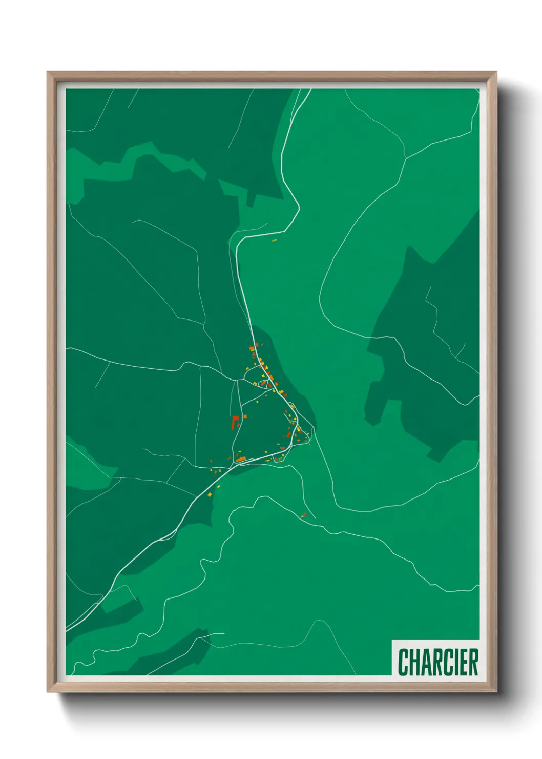 Une affiche de carte sur Charcier