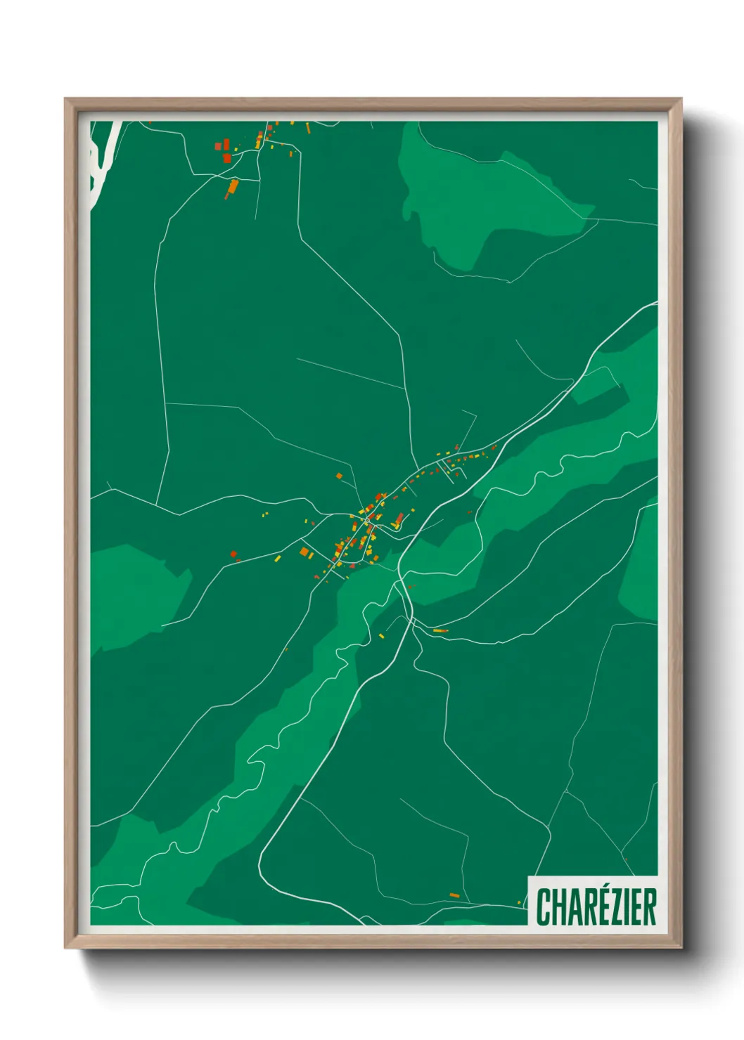 Une affiche de carte sur Charézier