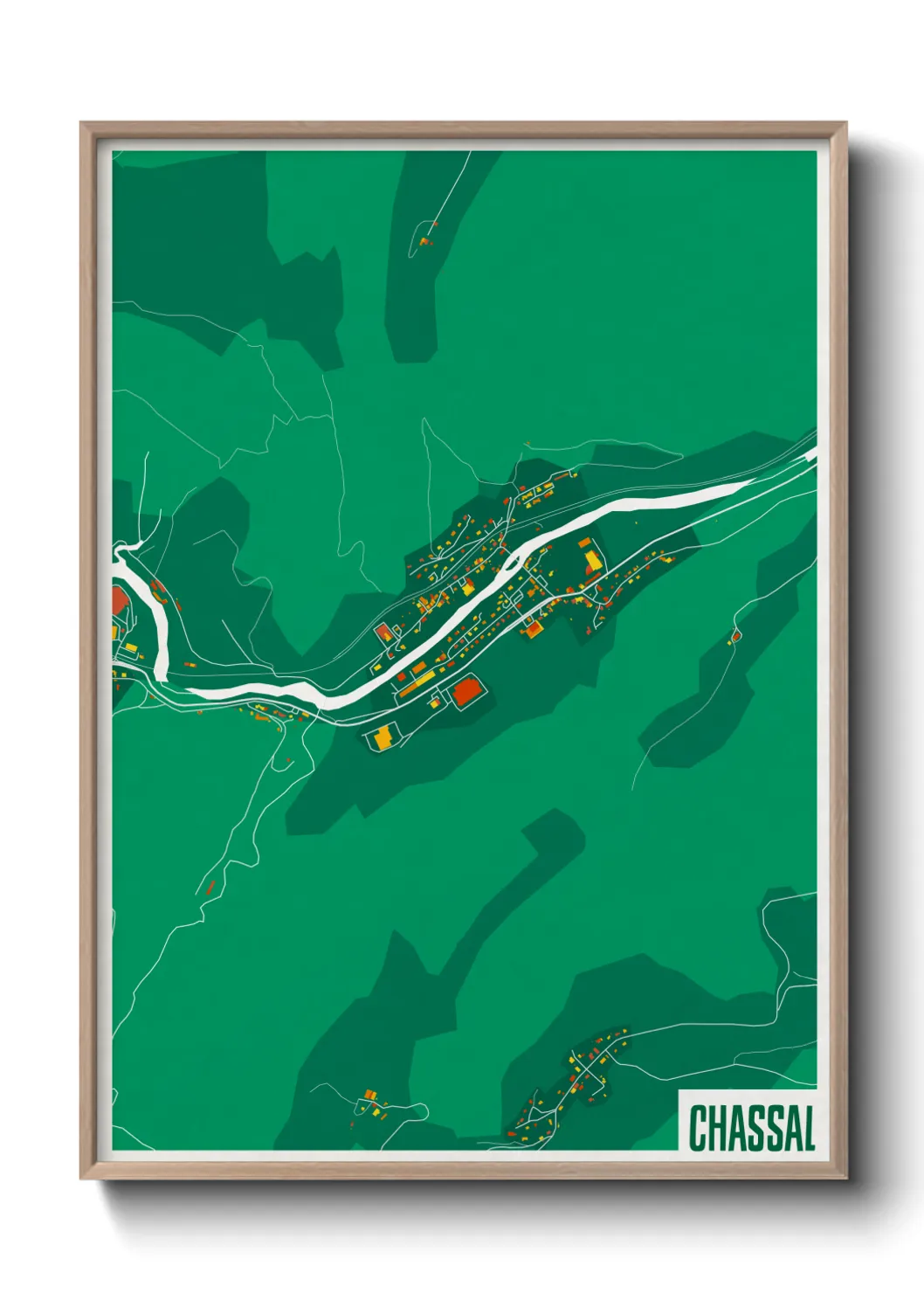 Une affiche de carte sur Chassal