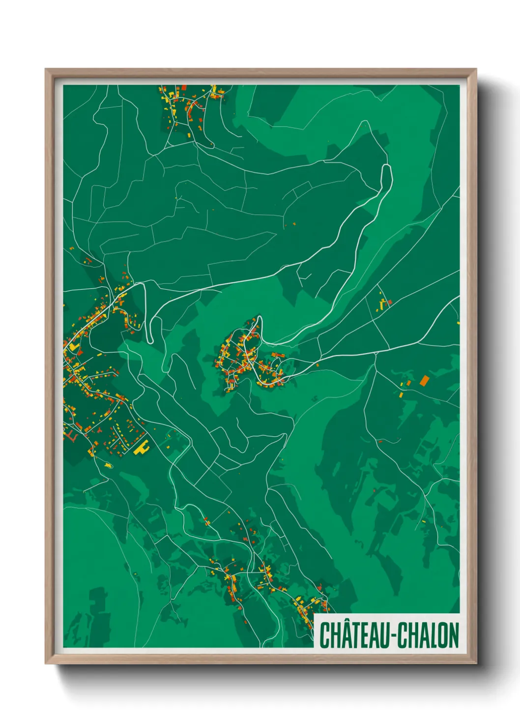Une affiche de carte sur Château-Chalon