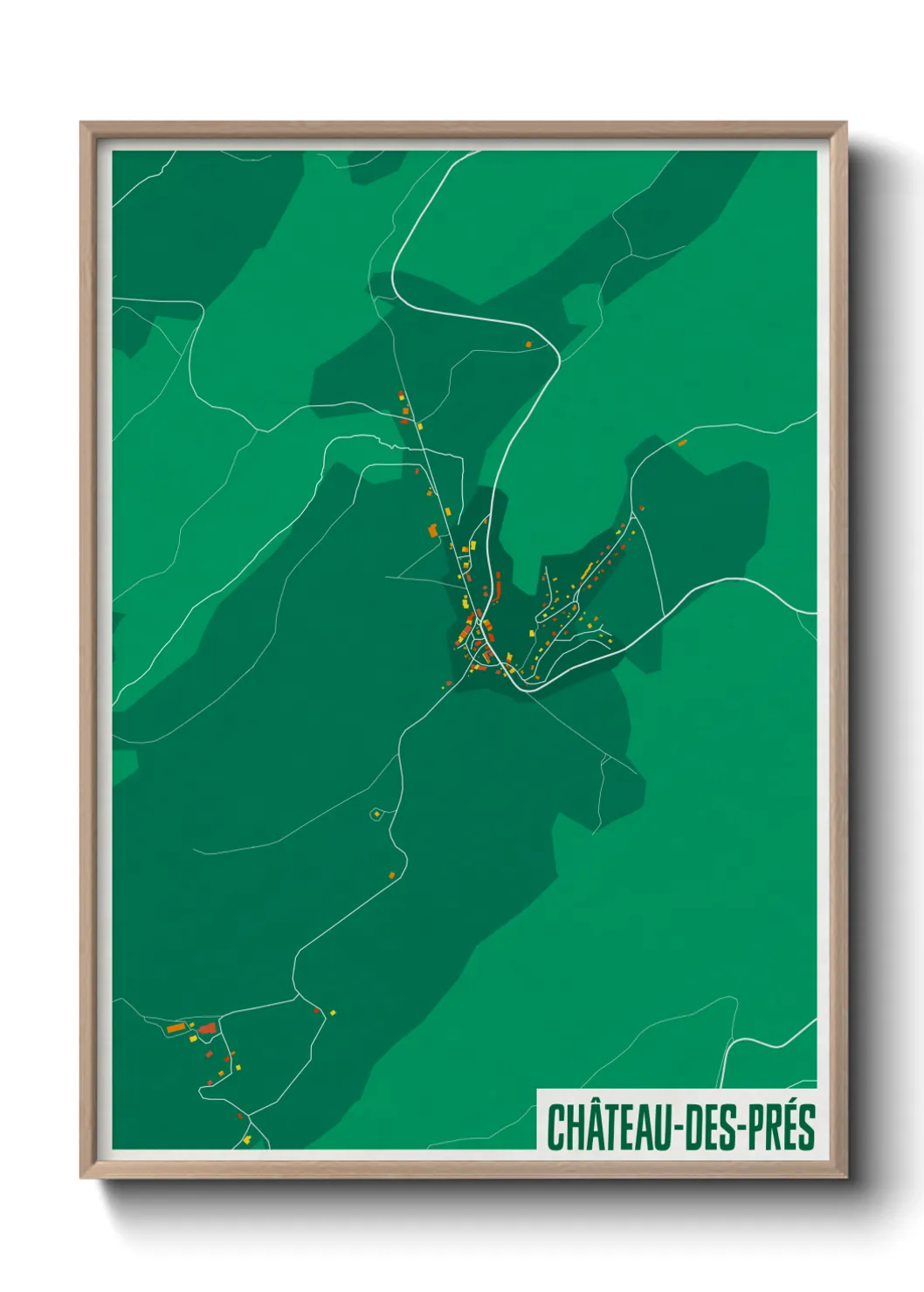 Une affiche de carte sur Château-des-Prés