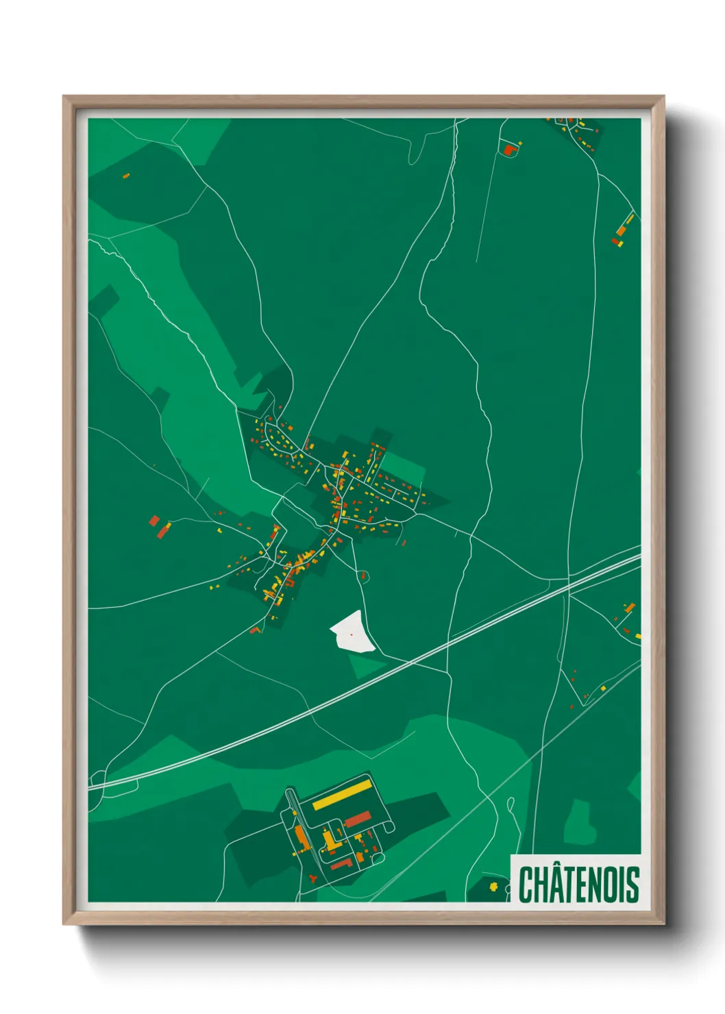 Une affiche de carte sur Châtenois