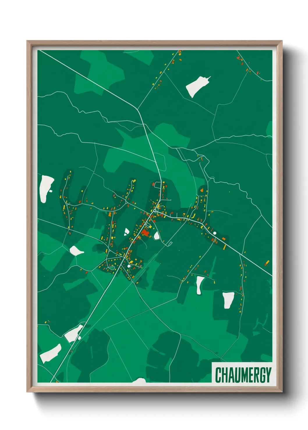Une affiche de carte sur Chaumergy