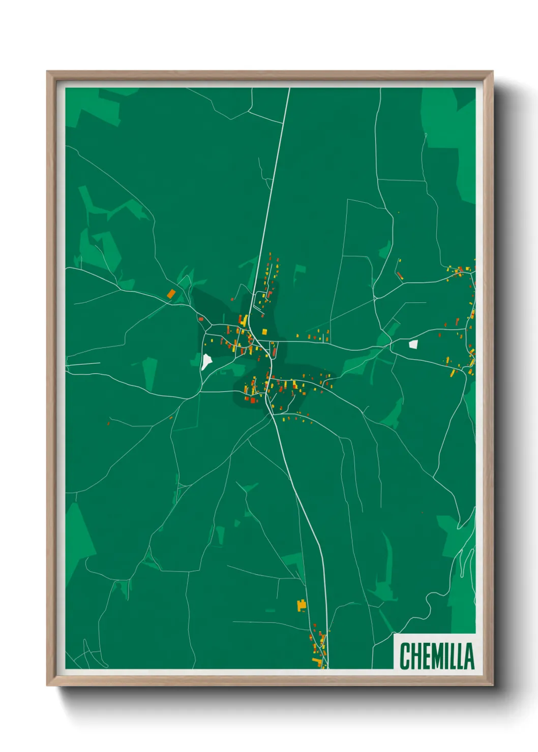 Une affiche de carte sur Chemilla
