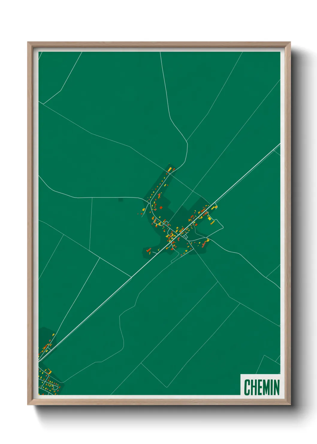 Une affiche de carte sur Chemin