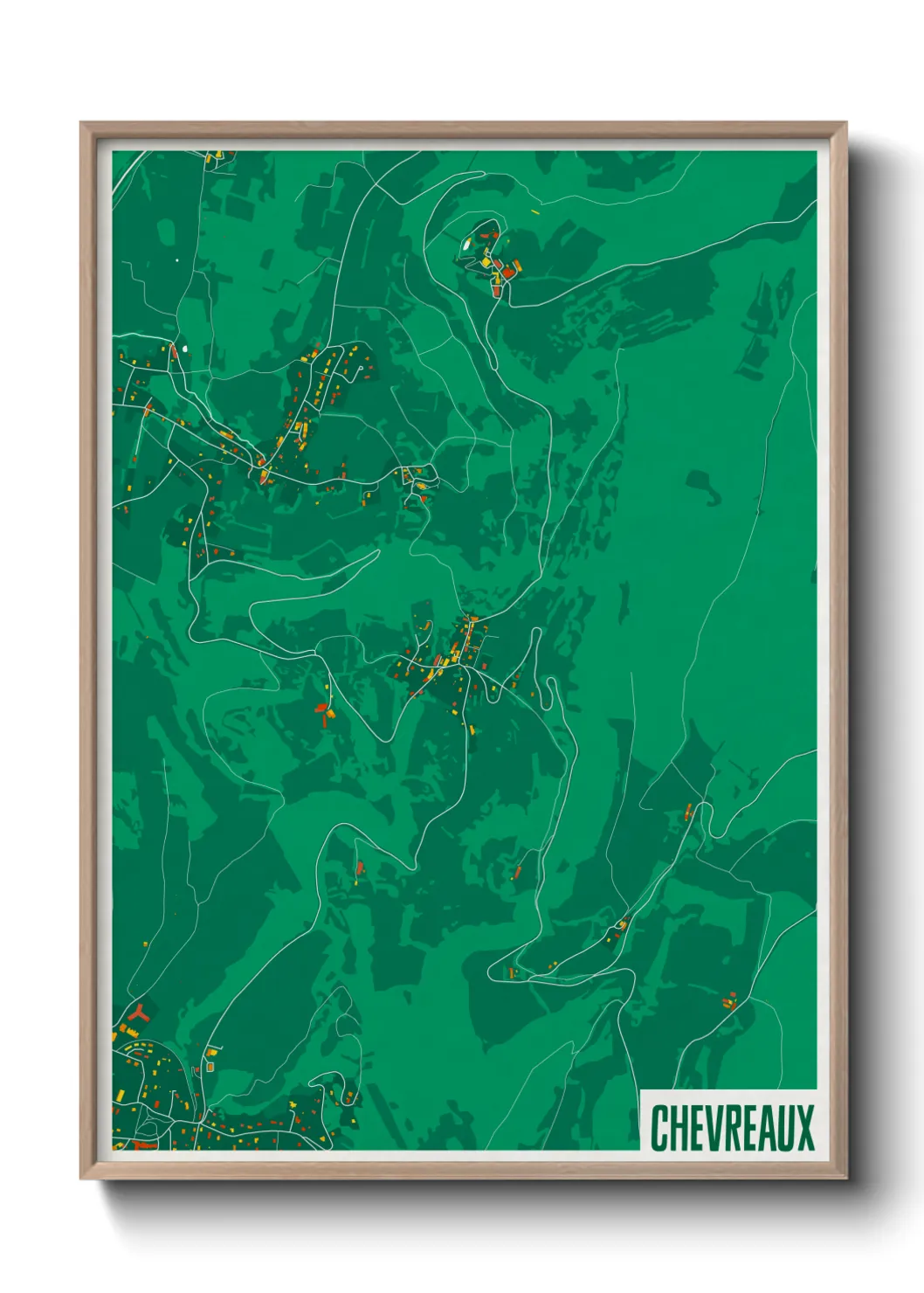 Une affiche de carte sur Chevreaux