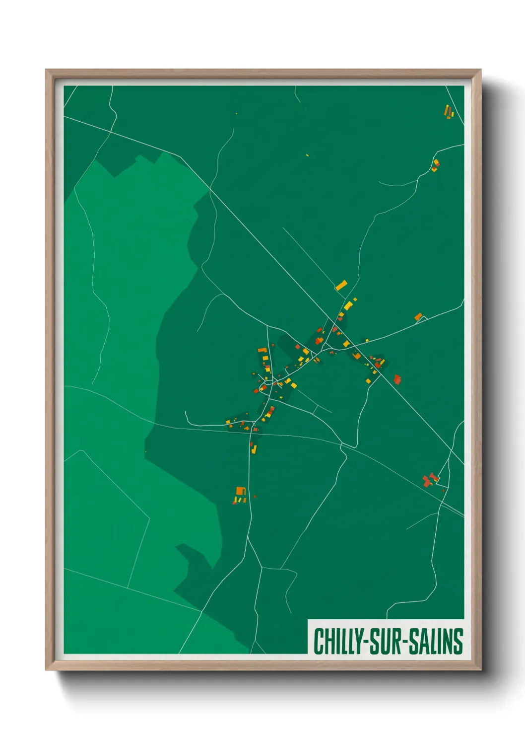 Une affiche de carte sur Chilly-sur-Salins