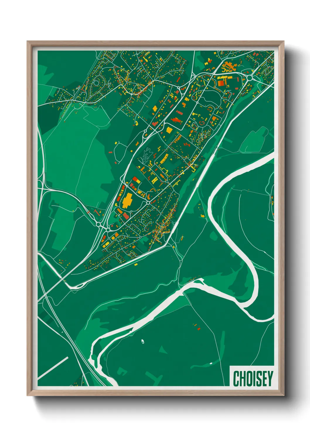 Une affiche de carte sur Choisey