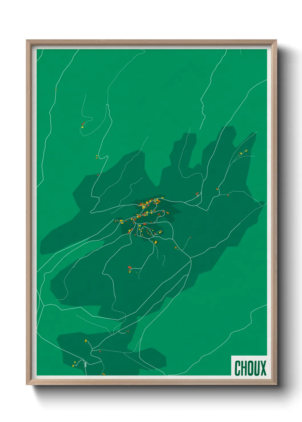 Une affiche de carte sur Choux