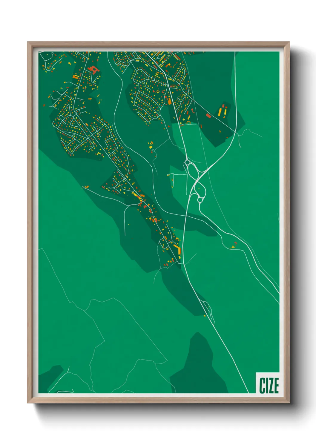 Une affiche de carte sur Cize