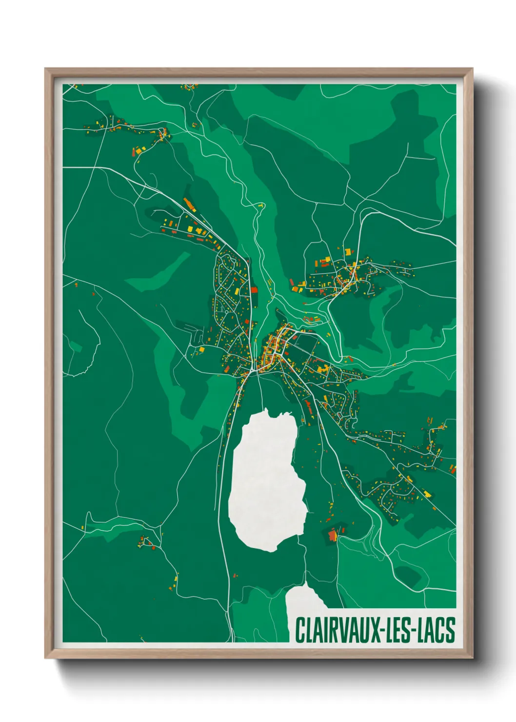Une affiche de carte sur Clairvaux-les-Lacs