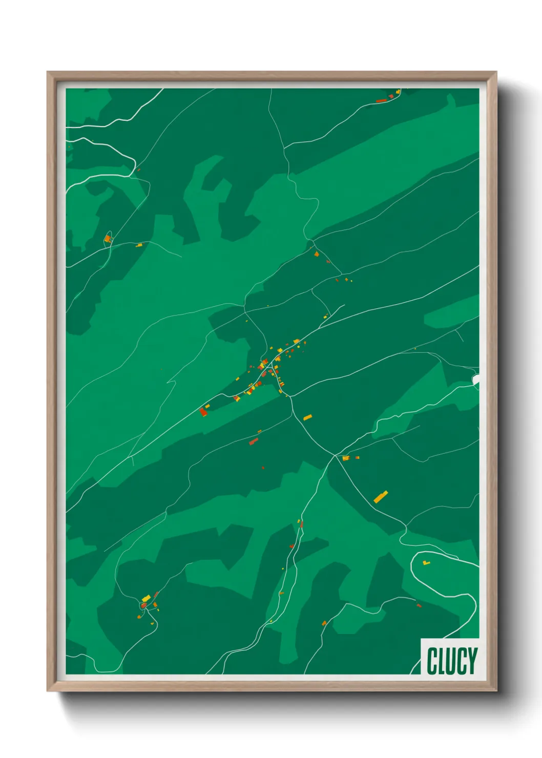 Une affiche de carte sur Clucy