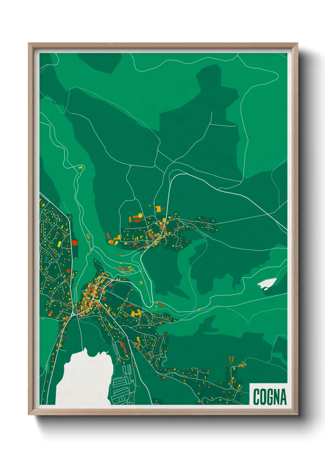 Une affiche de carte sur Cogna