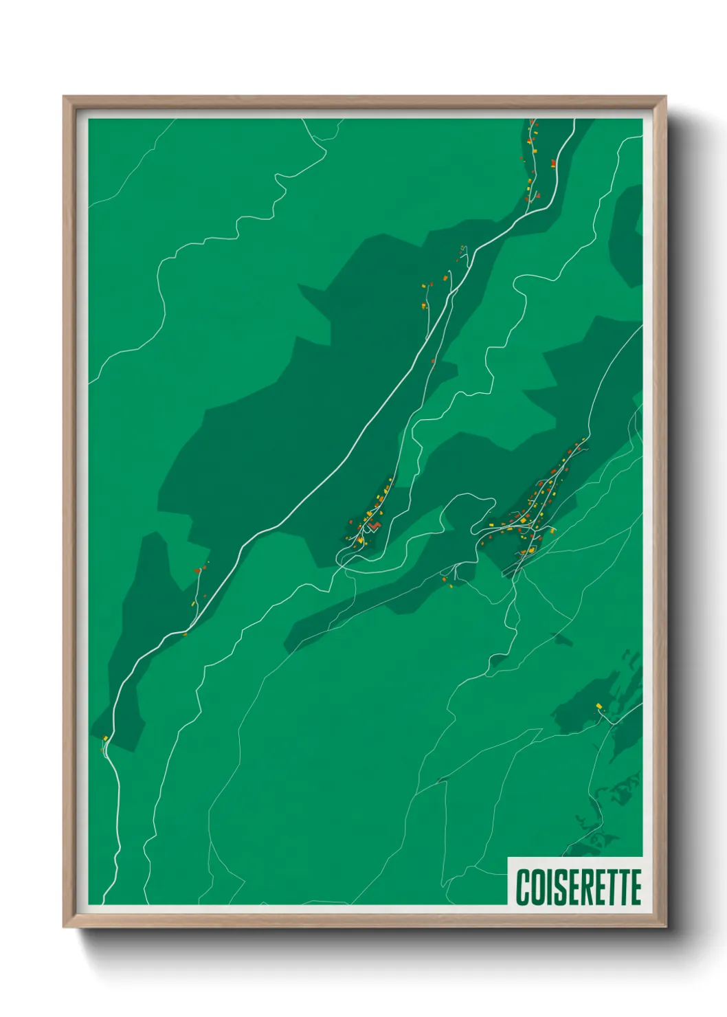 Une affiche de carte sur Coiserette