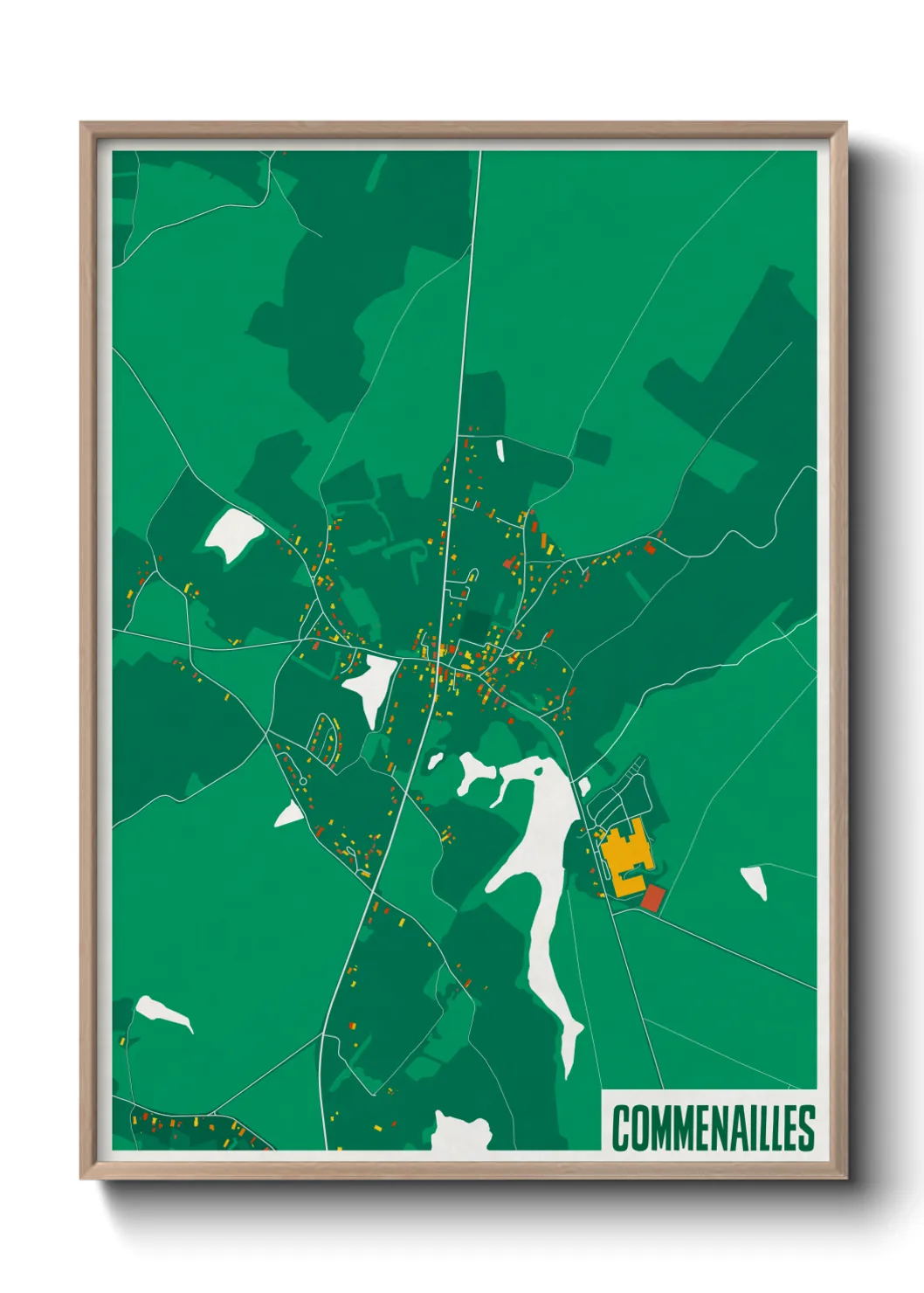 Une affiche de carte sur Commenailles