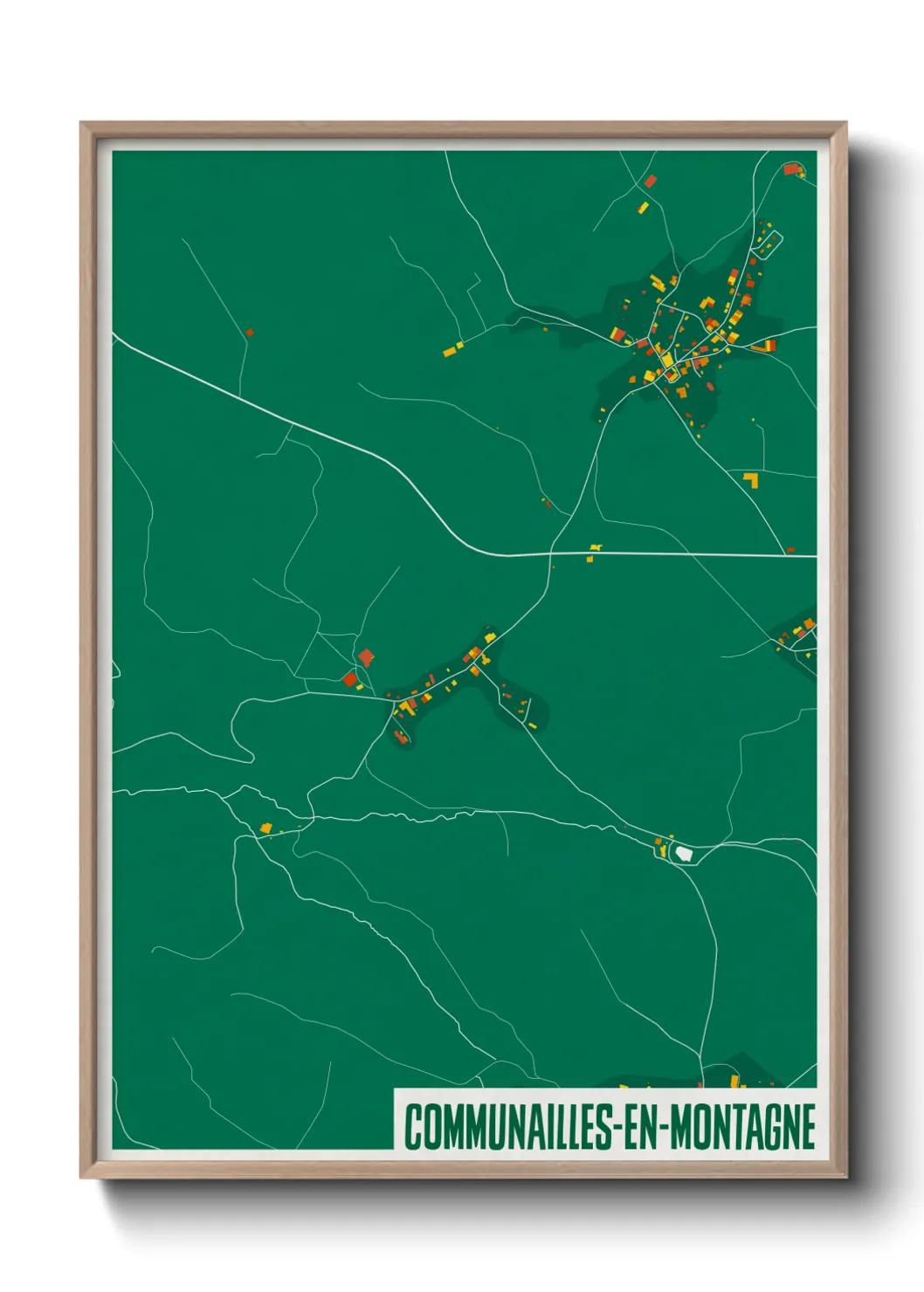 Une affiche de carte sur Communailles-en-Montagne