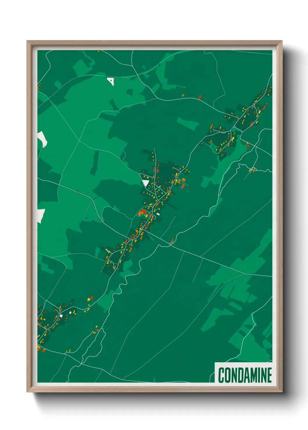 Une affiche de carte sur Condamine