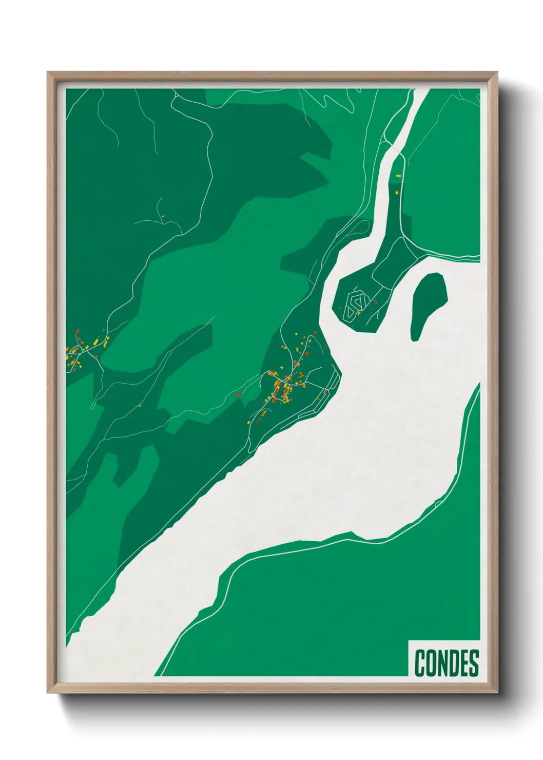Une affiche de carte sur Condes