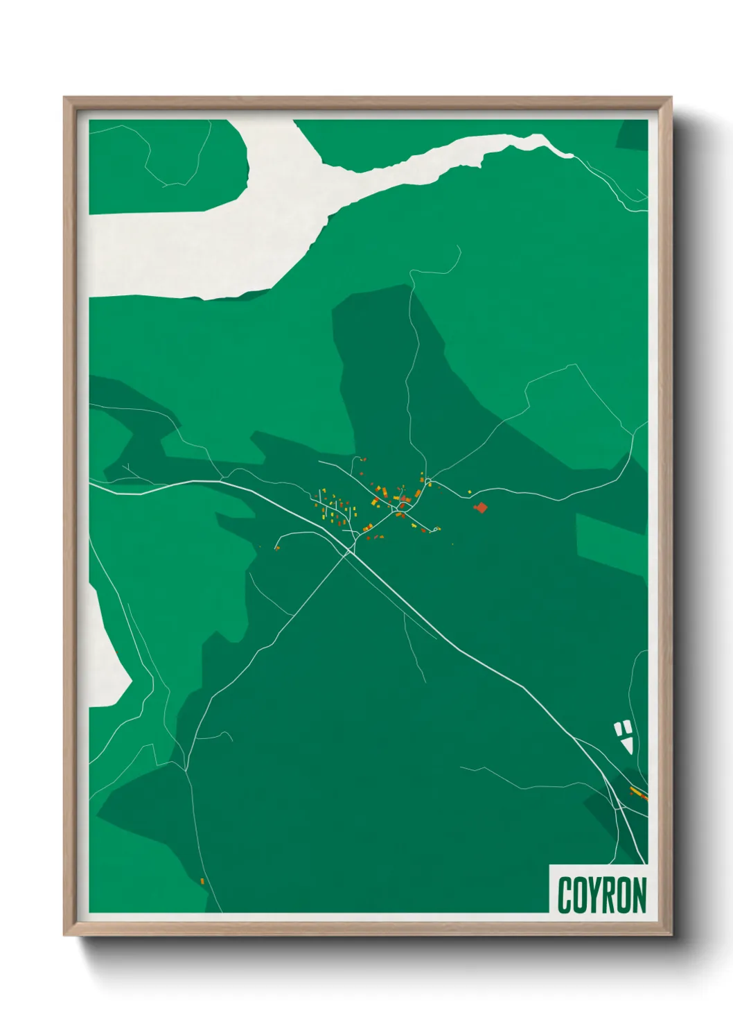 Une affiche de carte sur Coyron