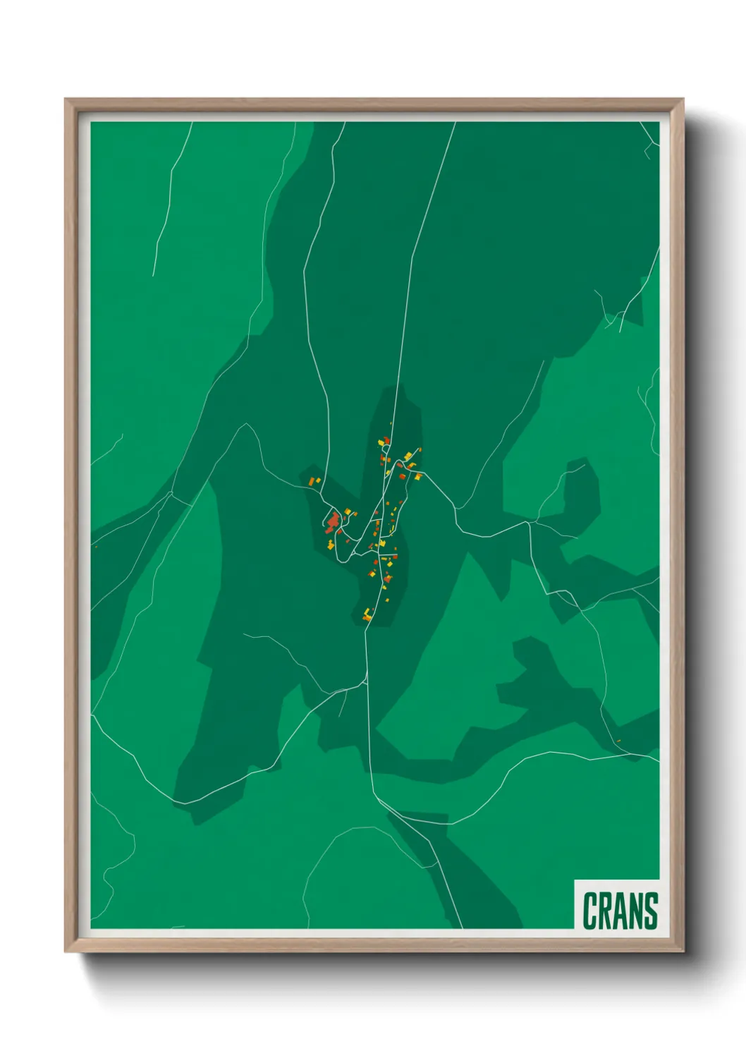 Une affiche de carte sur Crans